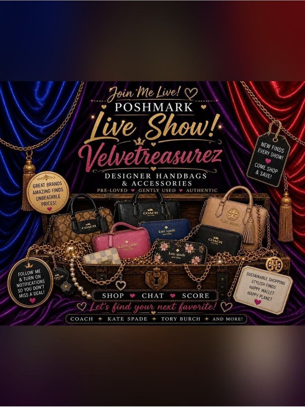 Designer Handbag  Show Is Live! 6:30pm Est ❤Like This Listing - Picture 16 of 17